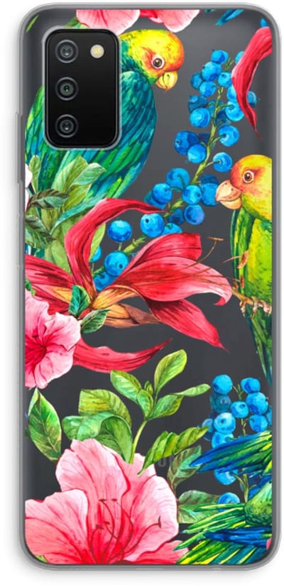 Case Company® - Hoesje geschikt voor Samsung Galaxy A03S hoesje - Papegaaien - Soft Cover Telefoonhoesje - Bescherming aan alle Kanten en Schermrand