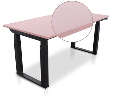 Lineaflex MRC SOLID Zit-Sta Bureau – Elektrisch Verstelbaar – 160x80 cm – Blad Dusty Rose – Zwart Frame – ARBO Norm NEN-EN 527 – Met memorybediening – 200 KG Draagvermogen – 130 cm Hoog