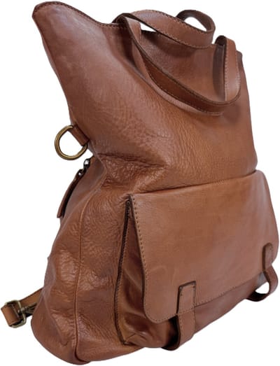 Dames Handtas / Schoudertas / Rugtas - Ruime tas - Laptoptas - Schooltas - Rugzak - Zacht en stevig - Premium leather - Made in Italy