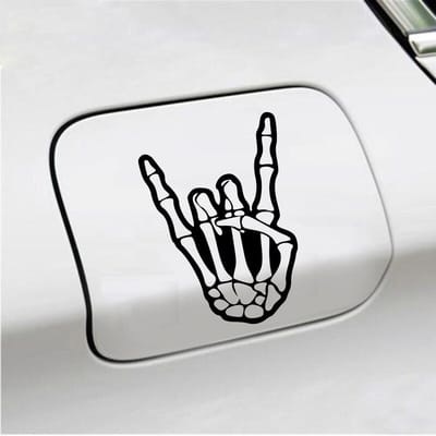 Bumpersticker - Rock N Roll Skelet - 10 X 14,4 - Zwart