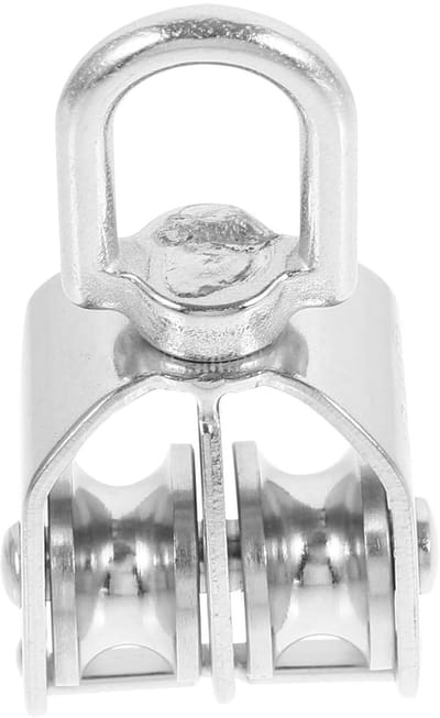 Enkel Katrolblok - Trekkatrol Wiel - Materiaal Verplaatsen - 360 Graden Draaibaar - 7.3 cm Lang - Zilver