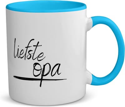 Akyol - liefste opa koffiemok - theemok - blauw - Opa - de liefste opa - verjaardagscadeau - verjaardag - cadeau - cadeautje voor opa - opa artikelen - kado - geschenk - gift - 350 ML inhoud