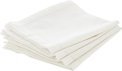 Atmosphera - servetten katoen - 40x40cm - 4St - Chembray servetten wit