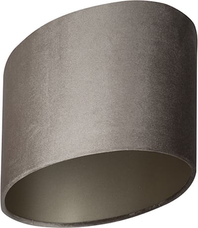 Uniqq Ovale Lampenkap velour zilver 25 x 16 cm – 15 cm hoog