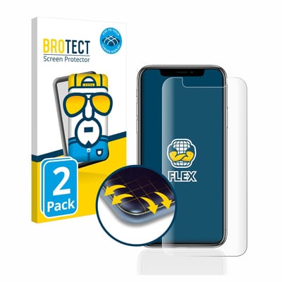 BROTECT - Screenprotector voor Apple iPhone X / Xs / 11 Pro - Folie Beschermfolie transparant volledig dekking - 2 Stuks