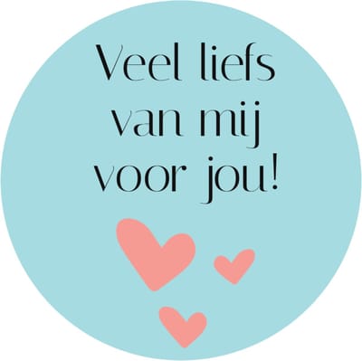 Meer Leuks Ronde Stickers - Veel liefs van mij voor jou - 24 stuks - 4 cm