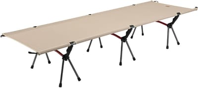Opklapbed Ultralicht - Kampeerbed Veld - Outdoor Kamperen - Aluminium Frame - 190x68x38CM - Zwart