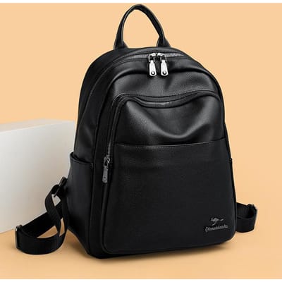 Nieuwe Dames Rugzak Modieuze en Sfeervolle Mama Tas Trendy Temperament Eenvoudige Casual Rugzak black