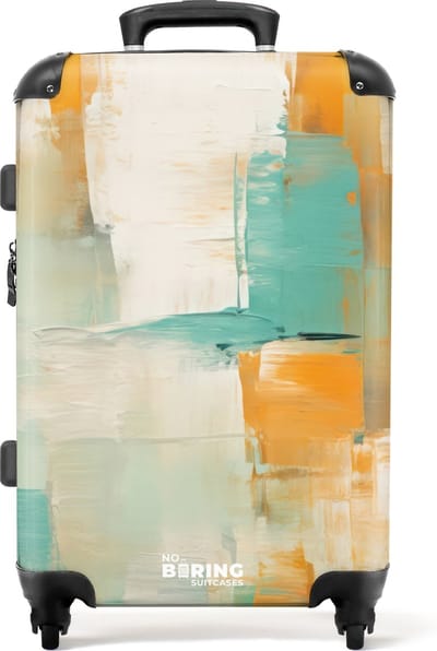 NoBoringSuitcases.com® - Koffer groot - Rolkoffer lichtgewicht - Abstracte vlakken - Reiskoffer met 4 wielen - Grote trolley XL - 20 kg bagage