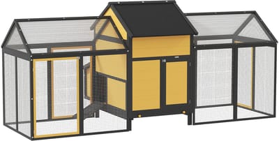 Konijnenhok voor buiten - Weerbestendig - Met ren - Kooi - Groot konijnen hok - Zwart