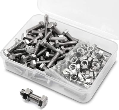Dailygoods- Zeskantbouten M5x10mm - 80 Stuks - Roestvrij Staal 304 - M5 Moeren - Metrische Schroefdraad - Buiten Zeskant Aandrijving - Schroeven