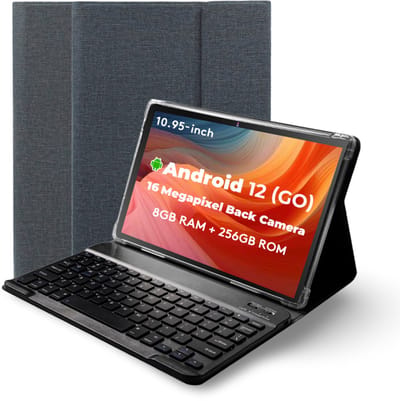Hot Pepper DT50 Tablet - Android 12 - 10.95'' Full-HD Display - Magnetisch Toetsenbord en Hoes inbegrepen - 8 GB RAM - 256 GB Opslag - GPS - 8000 mAh Batterij - Octa-Core Processor