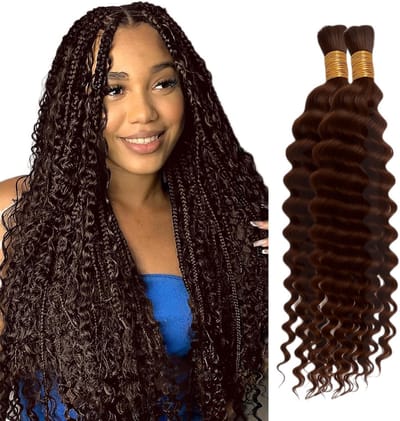 Bouwstrengen Menselijk Haar Deep Wave 100g Chocoladebruin Onbewerkt Braziliaans Haar