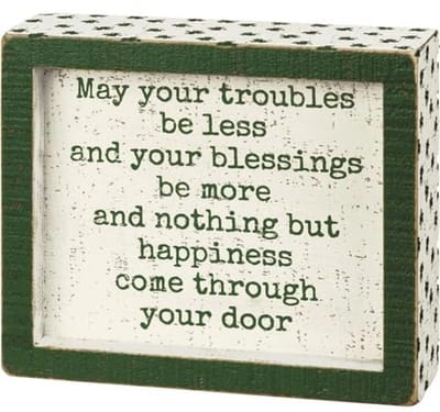Houten Box Teken in Groen - 15,2 cm x 12,7 cm x 4,4 cm