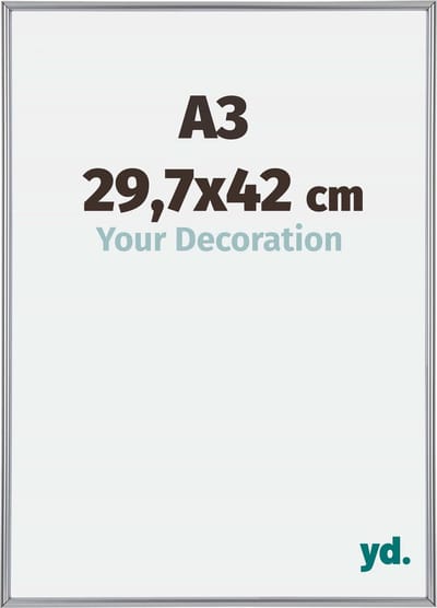 Your Decoration - Fotolijst A3 29,7x42 cm - Kunststof - Zilver Hoogglans - Annecy