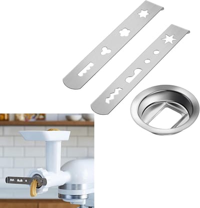 Rvs Vleesmolen Accessoire voor Vleesmolen met 8 Verschillende Vormen, Perfect voor Koken en Bereiden van Vleesgerechten