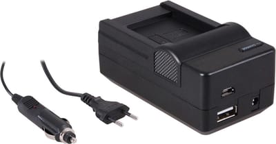 Huismerk 4-in-1 acculader voor Panasonic DMW-BCM13 accu - compact en licht - laden via stopcontact, auto, USB en Powerbank