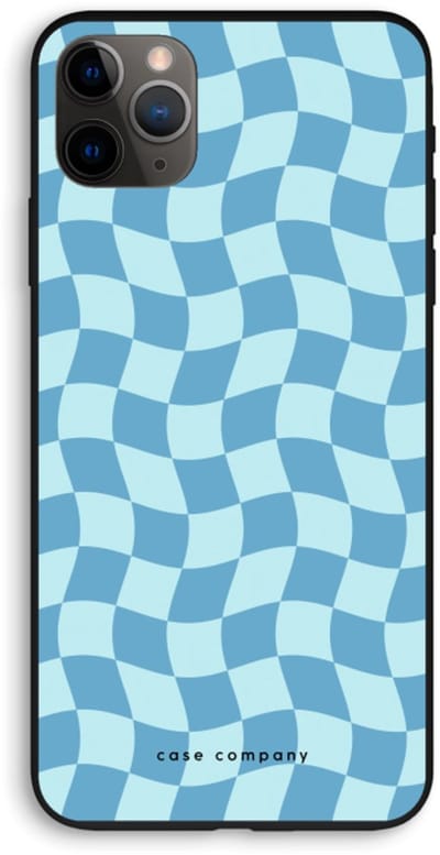 Case Company® - Hoesje geschikt voor iPhone 11 Pro Max hoesje - Grid Blauw - Biologisch Afbreekbaar Telefoonhoesje - Bescherming alle Kanten en Schermrand