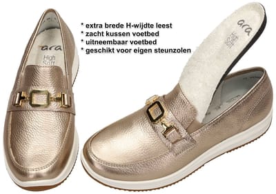 Ara -Dames - goud - ballerina's & mocassins - maat 37