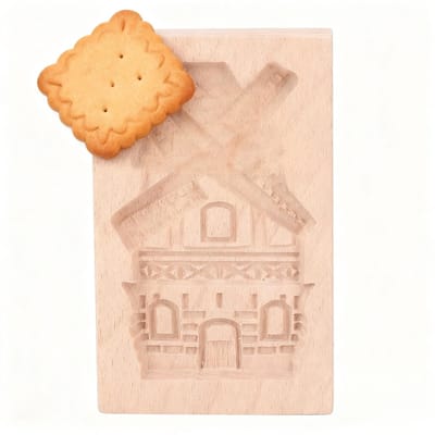 Dailygoody - Houten Koekjesvorm - Beukenhout - Gemakkelijk Schoon Te Maken - Schattige Vorm - Robuuste Koekjesvorm - Geschikt voor Bakken - Windmolen