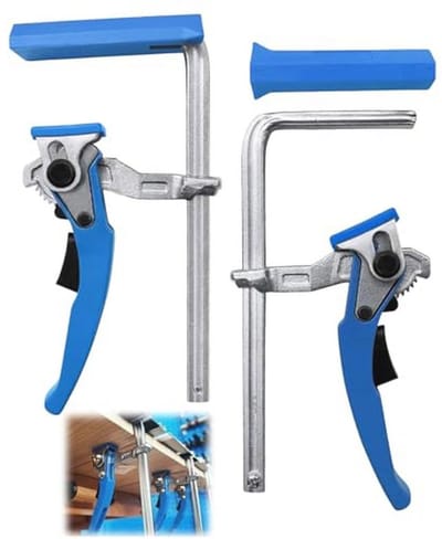 2 Stuks Leverspanners - Volledige Stalen Tafelclamps met Hefboom, Snelle Clamps en Spanners, Capaciteit 160 mm, Ontlasting 60 mm, Geschikt voor Slijpen en Snijden