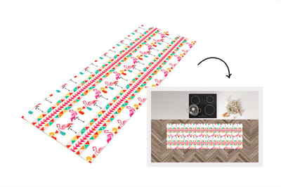 Keukenloper - Loper keuken - Flamingo - Zomer - Cocktail - Patroon - 150x50 cm - Keukenloper vinyl