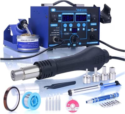 Soldeerstation - Hete Lucht - Elektronica Reparatie - Digitale Temperatuurregeling - 720W - Zwart