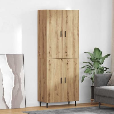 vidaXL - Highboard - 2 - st - Artisan - Eiken - 69,5 - x - 34 - x - 180 - cm - Bewerkt - hout