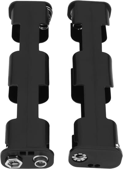 2 Stuks AA Batterijhouder voor 4 Cell Back to Back, Geschikt voor 9V Buckle en Metaaldetectoren, Afmetingen 108x26x17mm