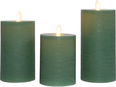 Annas collection - Stompkaars-USB wax d7,5 cm jade set van 3