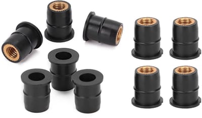 Dailygoods- Well Nuts 10 Stuks - Rubber Blind Nuts - M6 Universeel - Vervangingsset - Voor Motorfiets/ATV - Lichtgewicht en Gebruiksvriendelijk - Rubber Moer
