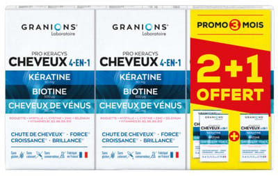 Granions Pro Keracys Hair 4in1 Set van 3 x 90 Tabletten Inclusief 90 Gratis Tabletten