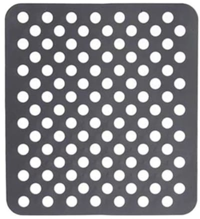 Hauskraft - Gootsteenmat - Rechthoekig - Spoelbakmat - Spoelbakmat - Spoelbak Beschermer - 31x26 cm - Grijs