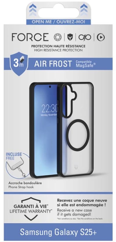 Force Case, Hoesje geschikt voor Samsung Galaxy S25 Plus - Versterkt 3m MagSafe, Transparant