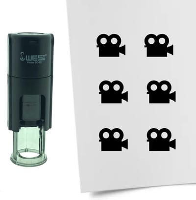 CombiCraft Stempel Video of Film 10mm rond - zwarte inkt