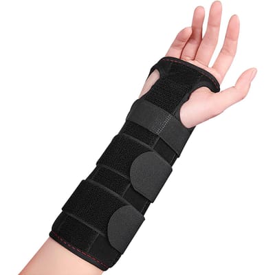 Carpaal Tunnel Pols Spalk Pols Ondersteuning Brace voor Pols en Handen Verlichting 1pc black