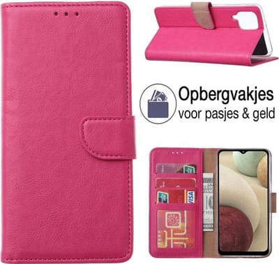 Hoesje geschikt voor Samsung Galaxy A12 5G Book Case Portemonnee Hoesje - Roze - EPICMOBILE