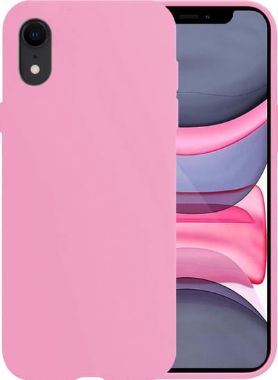 Hoesje - Geschikt voor Apple iPhone XR - Sterk & Shockproof - Hoes Cover - Siliconen Case - Telefoonhoesjes - Lichtroze