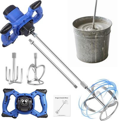 Elektrische Roerder - Mortelmixer Betonmixer - Materiaalmengen Verf Cement - Zes Snelheden Instelbaar - 120mm Roerstaaf M14 - Blauw