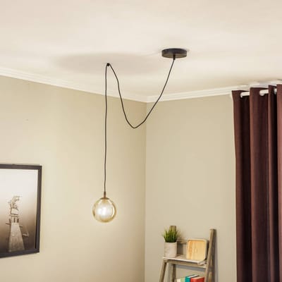 EMIBIG LIGHTING Hanglamp Glassy, decentrale, zwart, grafiet, glas, 14 cm