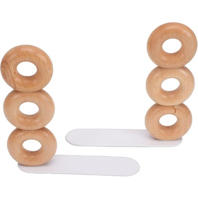 2PCS Serre-livres Donut avec Base en Métal Organisateur Décoratif de Bureau pour Livres Magazines Dossiers brown
