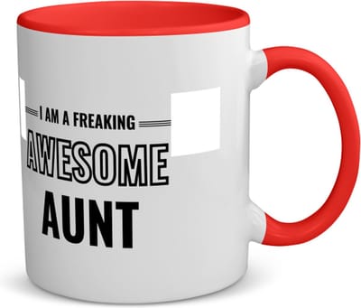 Akyol - i am a freaking awesome aunt koffiemok - theemok - rood - Tante - de meest geweldigste tante - verjaardagscadeau - verjaardag - cadeau - cadeautje voor tante - tante artikelen - kado - geschenk - gift - 350 ML inhoud