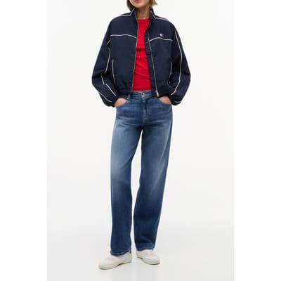 Tommy Hilfiger Nylon Piping Jacket Dark Night Navy Größe: XS | Cropped-Jacken Outlet | Damen | Schwarz