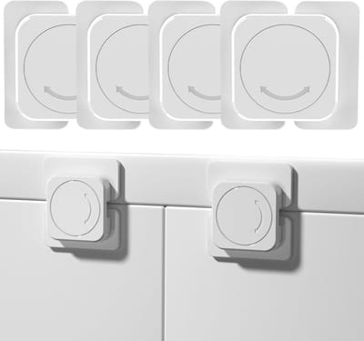 Veiligheidsloten voor Kinderen - 4 Stuks Zelfklevende Baby Veiligheidsvergrendelingen voor Lades, Kasten en Ovendeksels