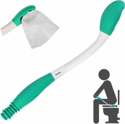 Afveeghulp toilet - 38cm - toilethulp extra lange reikwijdte - toilethulpmiddelen comfort - easy wipe afveger - houder toiletpapier - toiletpapier houder voor afvegen - afveeghulp voor mindervaliden, revalidatie, zwangerschap