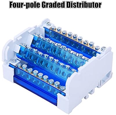 411 Aansluitblokverdeelkast, Din Rail 4-niveau eenfase voor elektrotechniek 30 ℃ ~ 110 ℃