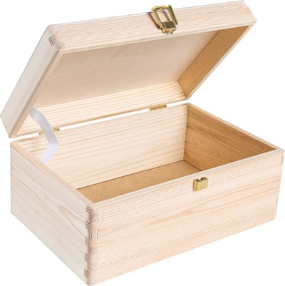Creative Deco Houten Opbergdoos met Deksel | 30 x 20 x 14 cm | Documenten, Voorwerpen, Speelgoed, Gereedschap