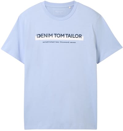 Tom Tailor Denim - T-shirt met logoprint - Maat XXL - Brunnera Blue