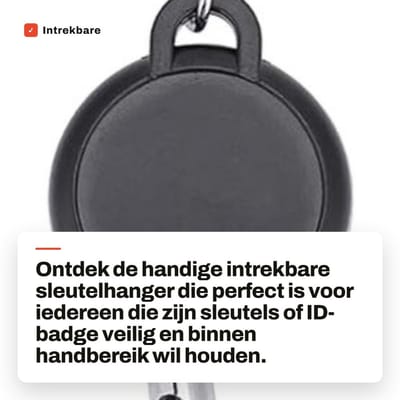 Dailygoods- Sleutelhanger Intrekbaar 60 cm - RVS Draad - Sleutelsluiting - Antiverlies - Tevredenheidsgarantie - Automatisch terugveren - Keychain
