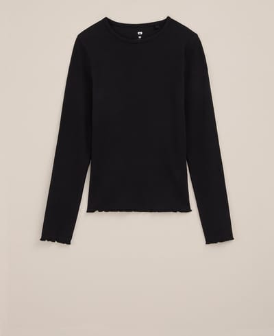 WE Fashion Meisjes T-shirt van ribstof